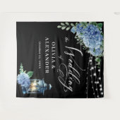Tenture Blue Hydrangea Lantern Boho Mariage photo fond (Devant (Horizontal))