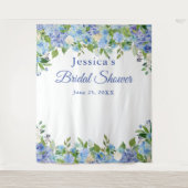 Tenture Blue Hydrangeas Fête des mariées Photo Booth Backd (Devant)