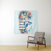 Tenture Blue Jay Cottage Garden Fence Scene (En situation (horizontale))