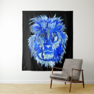 Tenture Blue Lion Spirit