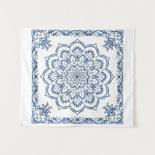 Tenture | Blue Mandela | Décorations (Devant (Horizontal))