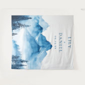 Tenture Blue Mountains Mariage Photo Booth Backdrop (Devant (Horizontal))