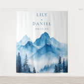 Tenture Blue Mountains Mariage Photo Booth Backdrop (Devant)