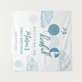 Tenture Blue Mr Onederful Sky Cloud 1st Birthday (Devant (Horizontal))
