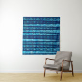 Tenture Blue Ocean Retro Wave Beach Contexte (En situation (horizontale))