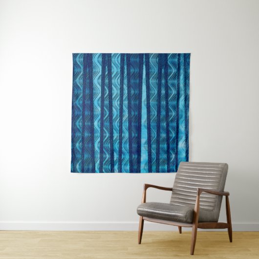 Tenture Blue Ocean Retro Wave Beach Contexte (En situation)