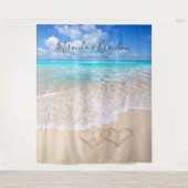Tenture Blue Ocean Waves Plage tropicale Mariage en toile  (Devant)