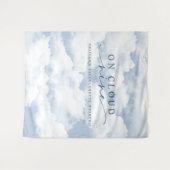 Tenture Blue "On Cloud Nine" Bachelorette Week-end Context (Devant (Horizontal))