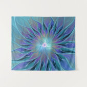 Tenture Blue Purple Flower Dream Abstrait Fractal Art (Devant (Horizontal))