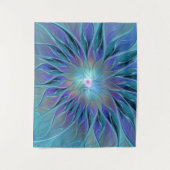 Tenture Blue Purple Flower Dream Abstrait Fractal Art (Devant)