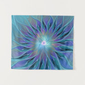 Tenture Blue Purple Flower Dream Abstrait Fractal Art (Devant (Horizontal))