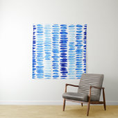 Tenture Blue Raindrops : Aquarelle sans couleur Abstrait (En situation (horizontale))