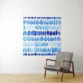 Tenture Blue Raindrops : Aquarelle sans couleur Abstrait (En situation)