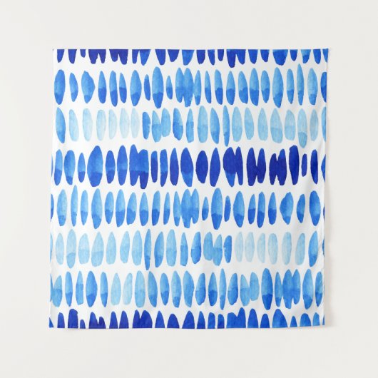 Tenture Blue Raindrops : Aquarelle sans couleur Abstrait (Devant)