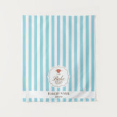 Tenture Blue Stripes Logo Table Pop Up Shop Vendor Runner (Devant)
