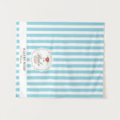 Tenture Blue Stripes Logo Table Pop Up Shop Vendor Runner (Devant (Horizontal))