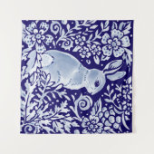 Tenture Blue & White Rabal Floral Woodland Delft Dedham (Devant (Horizontal))