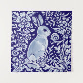 Tenture Blue & White Rabal Floral Woodland Delft Dedham (Devant)