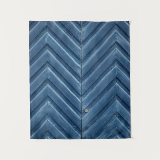 Tenture Blue wooden chevron wall (Devant)