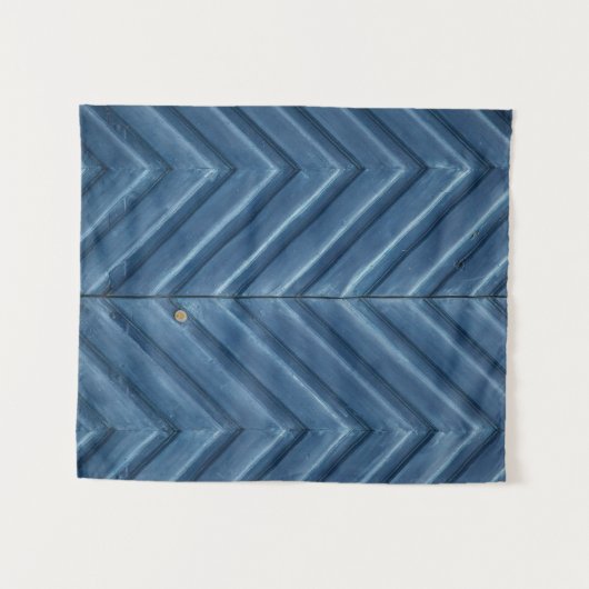 Tenture Blue wooden chevron wall (Devant (Horizontal))