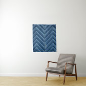Tenture Blue wooden chevron wall (En situation)
