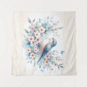 Tenture Bluebird Blossom Watercolor Serenity (Devant (Horizontal))