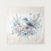 Tenture Bluebird Blossom Watercolor Serenity (Devant)