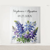 Tenture Bluebonnets Blue Floral Texas Mariage Photo Booth (Devant)