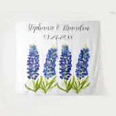 Tenture Bluebonnets Blue Floral Texas Mariage Photo Booth (Devant (Horizontal))