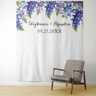 Tenture Bluebonnets Blue Floral Texas Mariage Photo Booth