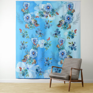 Tenture Blues de Cornflower en aquarelle