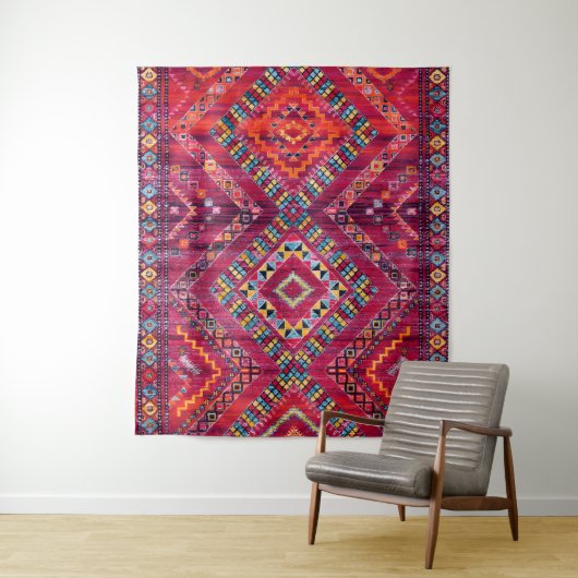 Tenture Blush Bazaar : Héritage Marocain Rose Elégance (En situation)