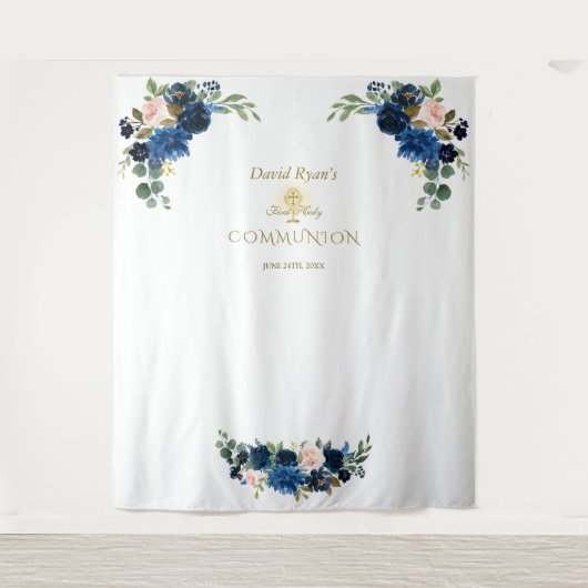 Tenture Blush Blue Flora Saint Sacrement Accessoire de Pho (Devant)
