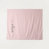 Tenture Blush Dusty rose moderne Script Girl Monogramme No (Devant (Horizontal))