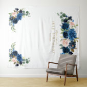 Tenture Blush Fleurs Bleu 18e Anniversaire Accessoire de P (En situation (horizontale))