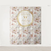 Tenture Blush Floral Élégant Photomaton d'Anniversaire (Devant)