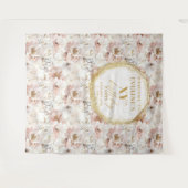 Tenture Blush Floral Élégant Stand Photo Anniversaire (Devant (Horizontal))