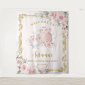 Tenture Blush Floral High Tea Anniversaire Baby Fête des m (Devant)