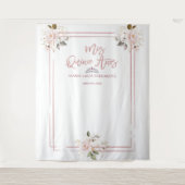 Tenture Blush Gold Floral Rose Gold MIS QUINCE AÑOS (Devant)