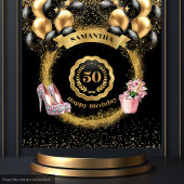 Tenture Blush High Heels Gold Parties scintillant 50e Anni