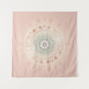 Tenture Blush Mandala Floral en Or Rose