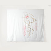 Tenture Blush Pink Bow Girl Baptism Photo Backdrop Welcome (Devant (Horizontal))