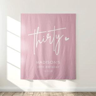 Tenture Blush Pink Trente-dixième Anniversaire de la fête