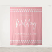 Tenture Blush Pink Wedding Welcome Sign Backdrop (Devant)
