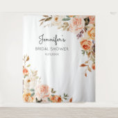 Tenture Blush rose et floral rose pêche pour mariage ou fê (Devant)