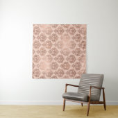 Tenture Blush Rose Gold Damask Glam Moderne (En situation (horizontale))