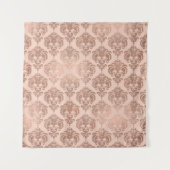 Tenture Blush Rose Gold Damask Glam Moderne (Devant)