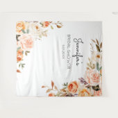 Tenture Blush Rose & Pêche Fleurs Mariage ou Fête (Devant (Horizontal))