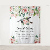 Tenture Blush & White Floral Graduation Congratulations (Devant)
