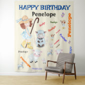 Tenture BO PEEP NURSERY RHYME Mot Cloud Nom Collage (En situation)